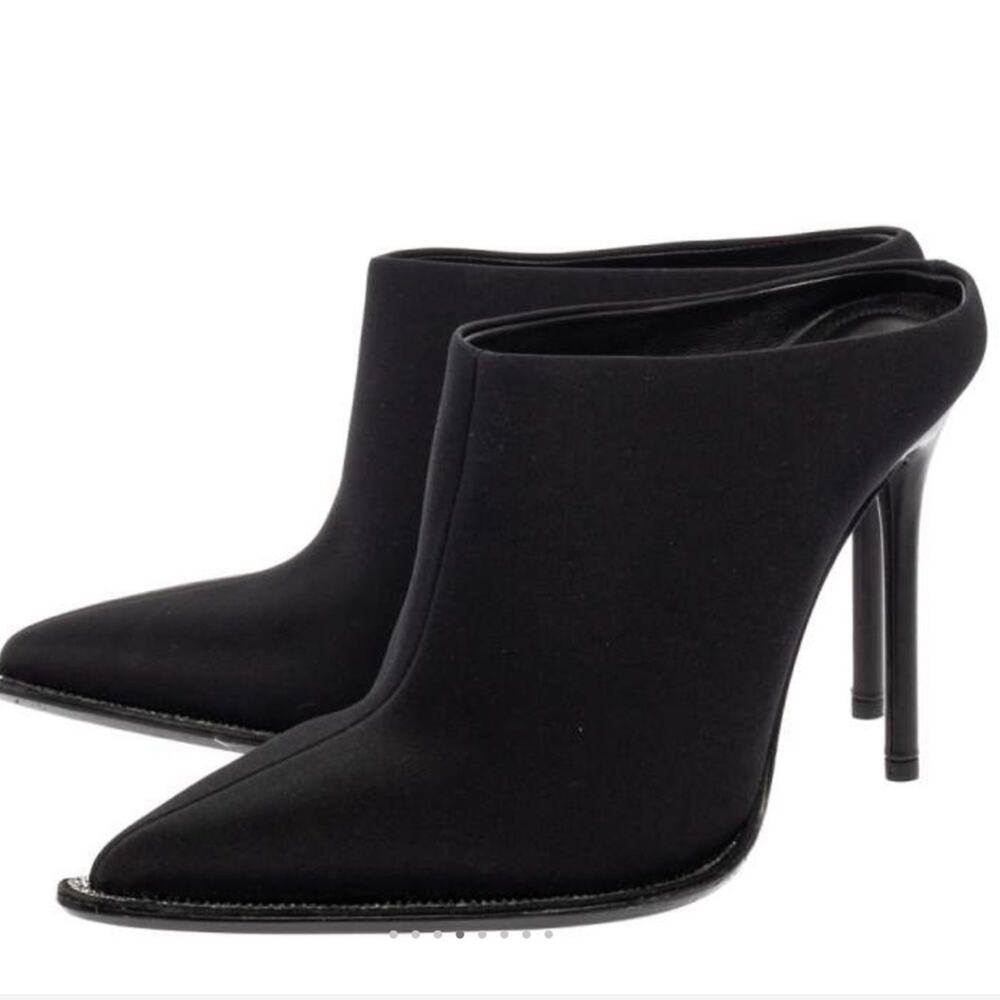 #ALEXANDER WANG Black Nylon Eri Diamante Mules 40